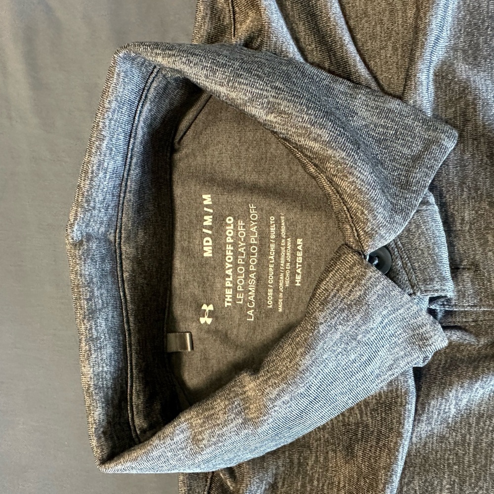 Under Armour Men's Heather Gray Golf‎ Polo Shirt - Picture 3 of 3